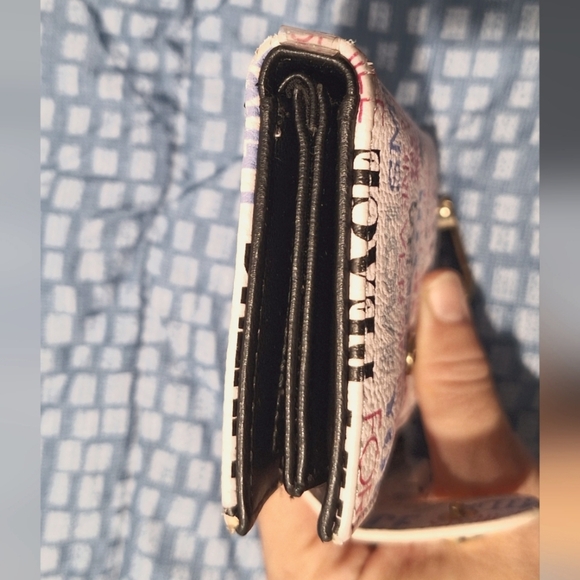 Betsey Johnson Faux Leather All Over Print Card Case Wallet/Key Ring - Picture 5 of 8